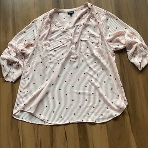 Torrid Pink and White Stripped Blouse